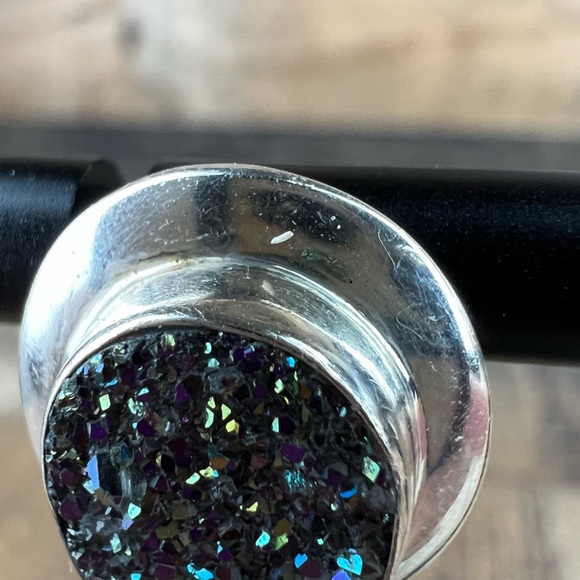 Jay King DTR Purple Druzy Crystal Stone Sterling Silver Earrings - Picture 4 of 8